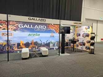 Advertising space and display at business convention, belonging to Gallard Group
